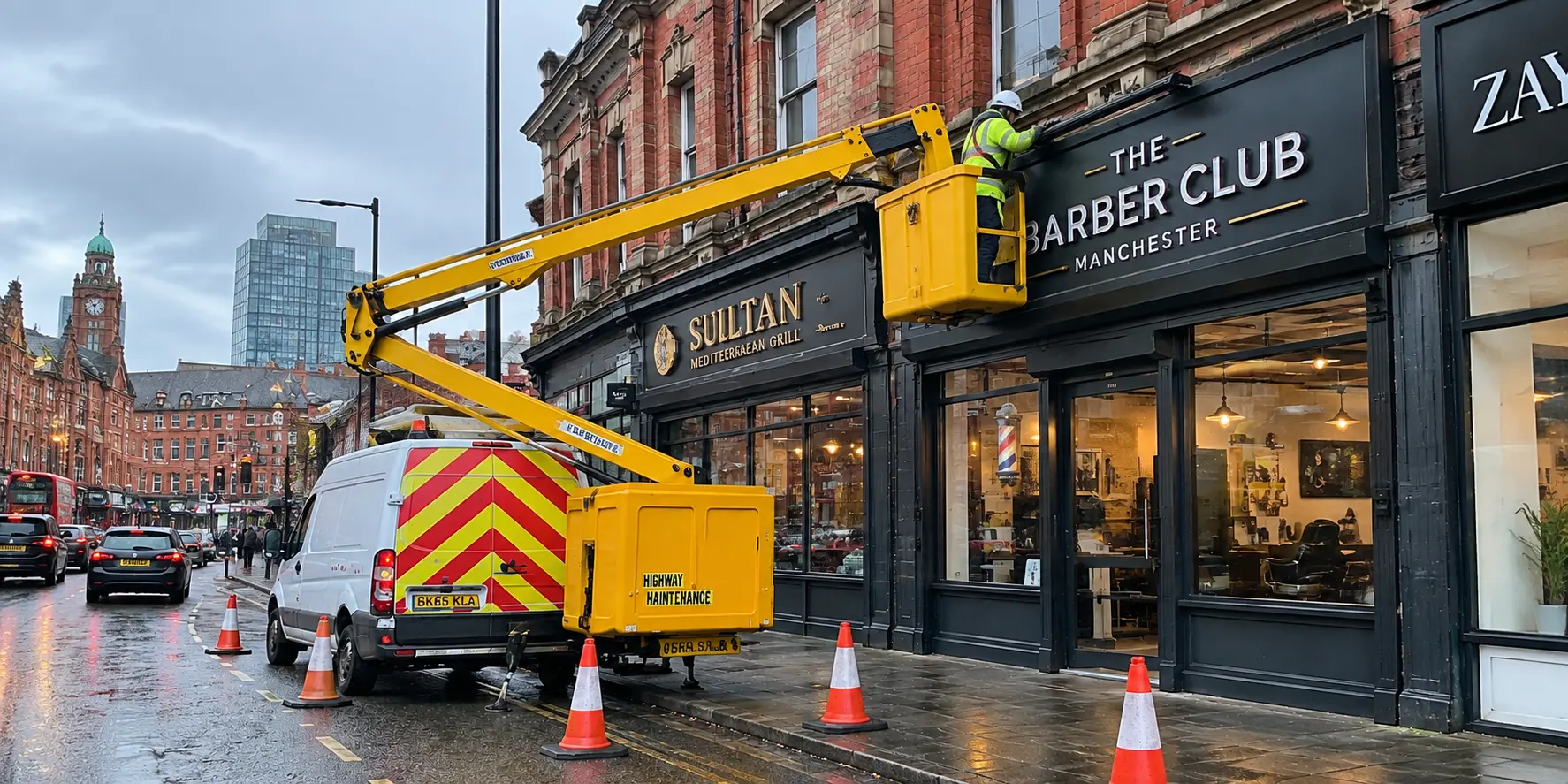 Professional sign installation and banner fitting service UK